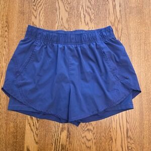 Layers Small Purple Quick Dry Athletic Shorts with Spandex Running Legs Pockets